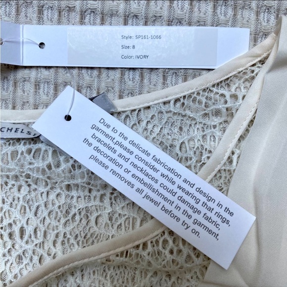 Chelsea & Walker Ivory Silk Lace Wrap Blouse 8 Sleeveless Asymmetrical NWT - Picture 13 of 15